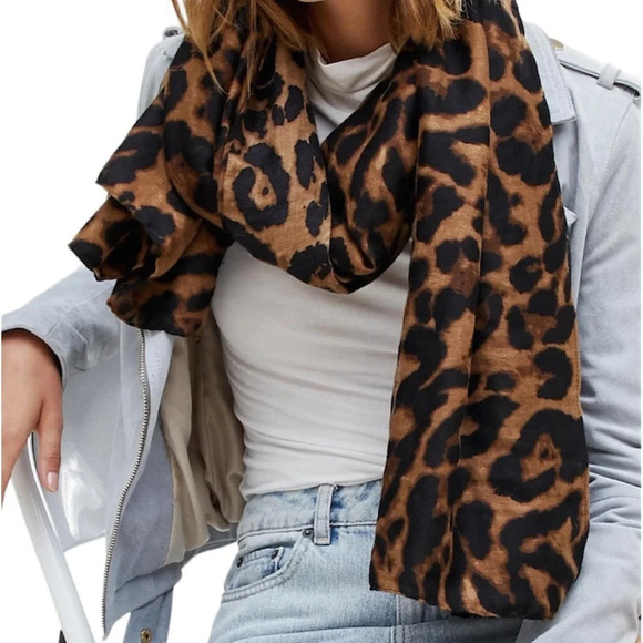 Aldo Leopard print cotton  oversized scarf - Picture 12 of 12